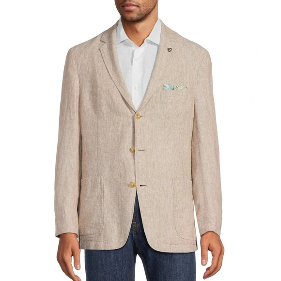 NWOT Cremieux Men's Linen Martinique Collection Henry Washed Linen Blazer L